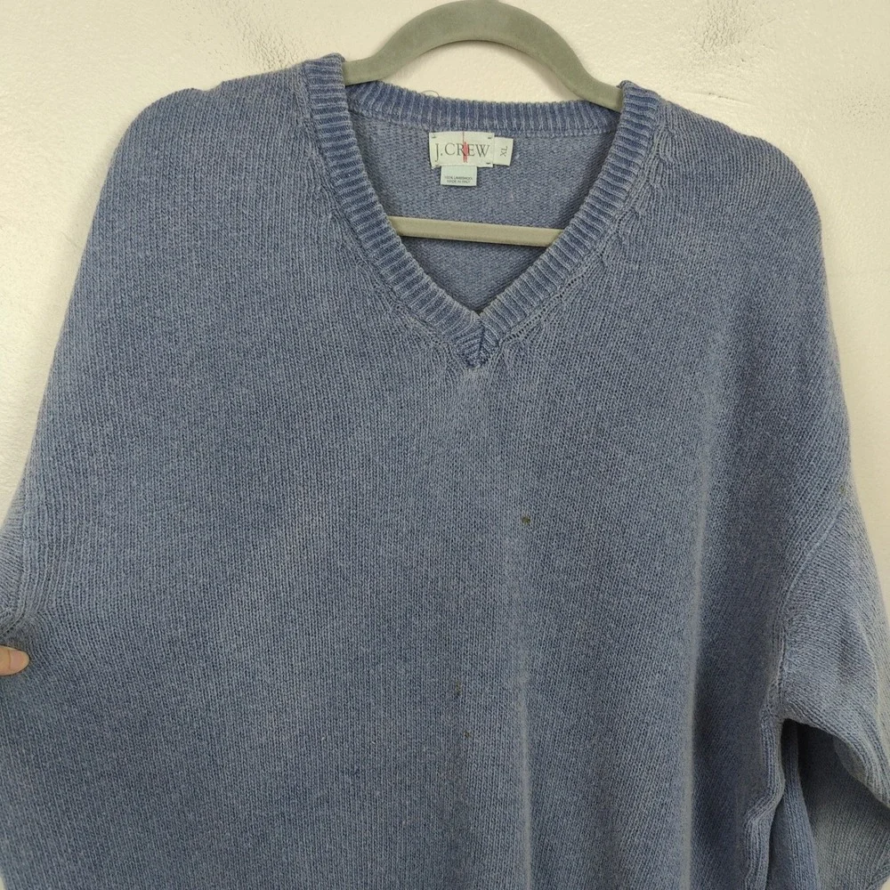 Vintage J Crew Lambswool Sweater Mens‎ XL Blue Knit Oarsman Made in Italy Preppy